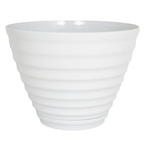 Vale Planter White With Built In Saucer