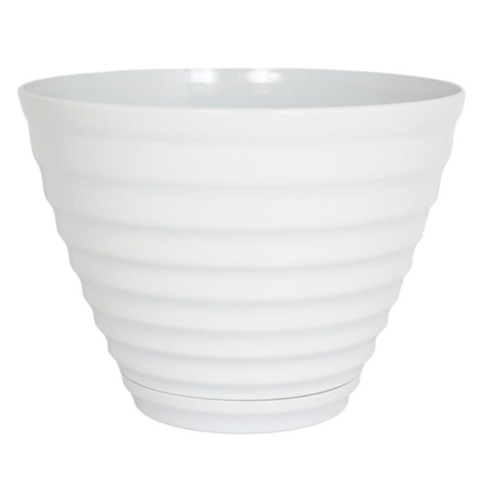 Vale Planter White With Built In Saucer