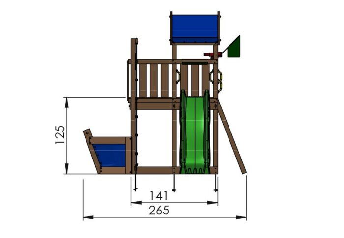 Jungle Viking Playtower and Slide - Image 3