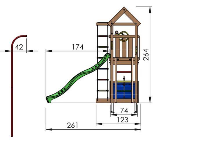 Jungle Viking Playtower and Slide - Image 4
