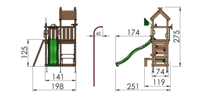 Jungle Teepee Playtower and Slide - Image 2