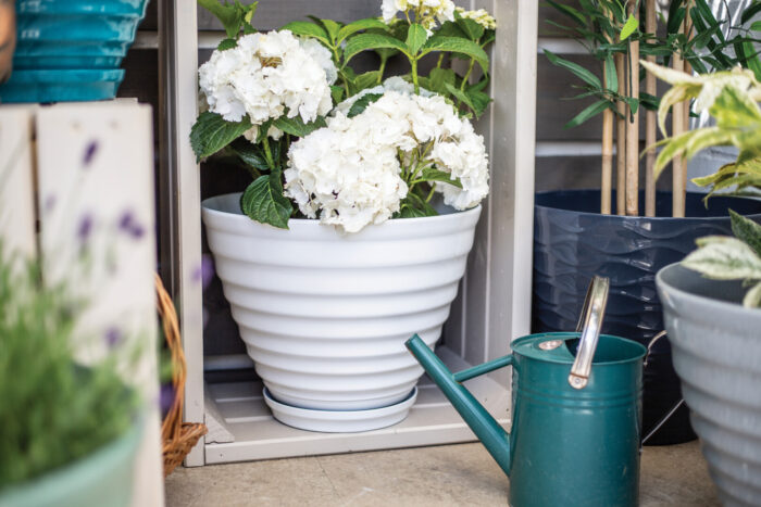 Vale Planter White With Built In Saucer - Image 3