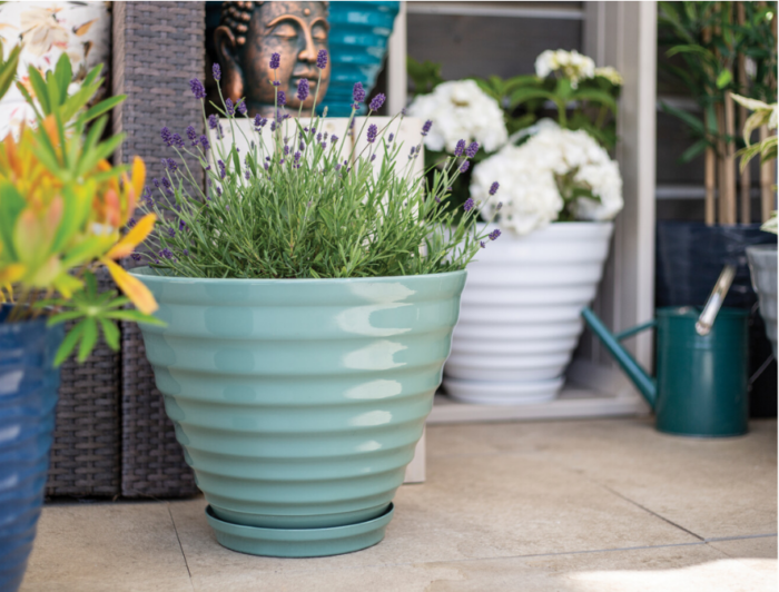 Vale Planter Saige Green With Built In Saucer - Image 2