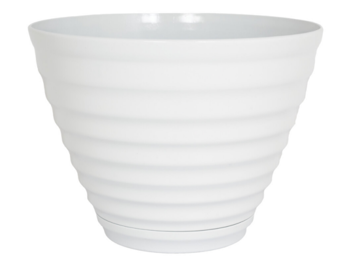 Vale Planter White With Built In Saucer